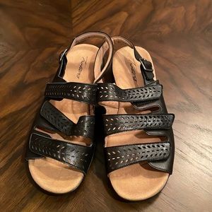 Black Leather Trotters Sandal